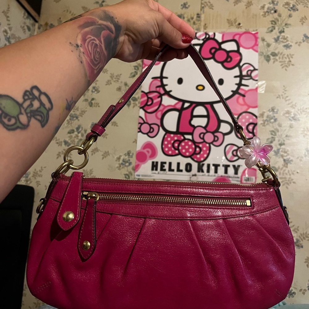 Coach Madison Hot Pink/Magenta Leather Shoulder Bag - Picture 3 of 15